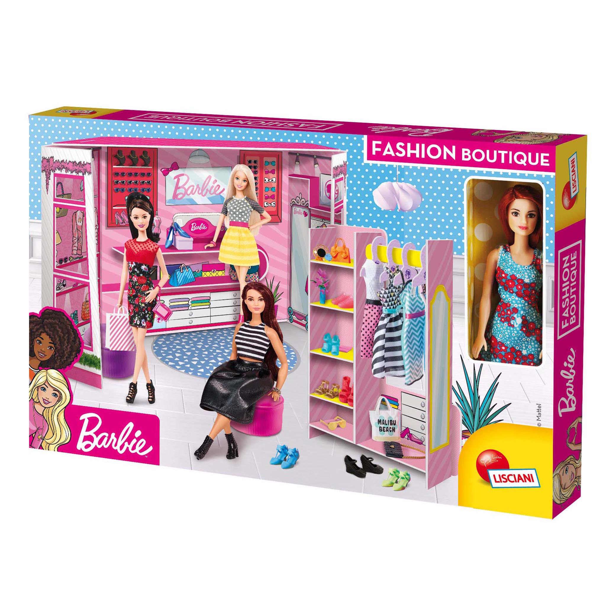 Большой набор кукол. Barbie Fashion Boutique набор. Barbie модный бутик с куклой Барби. Игровой набор Barbie Fashion Boutique. Набор Lisciani Barbie модный бутик с куклой 76918.